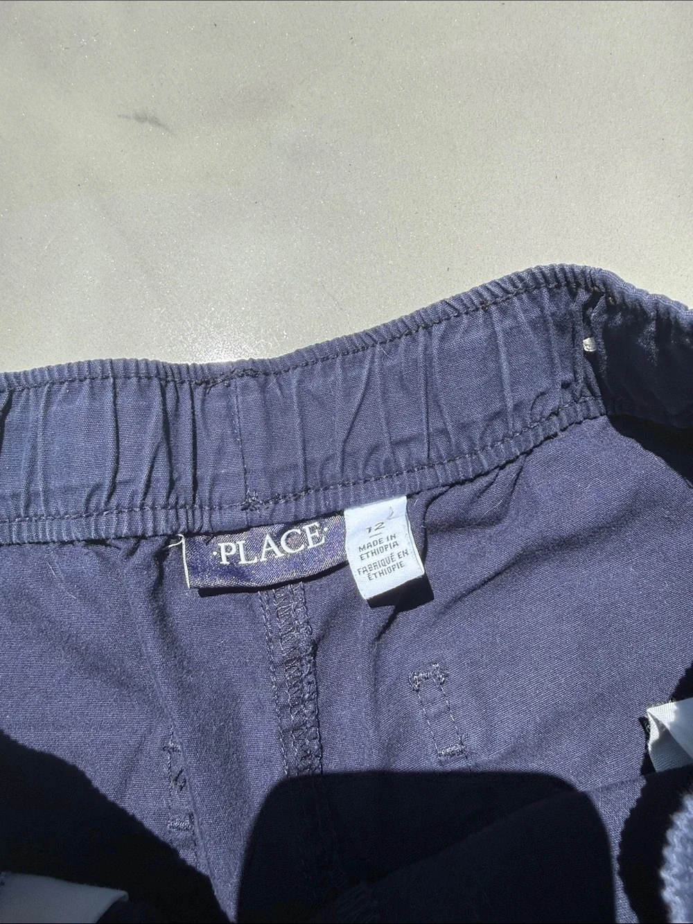Place youth Dark Navy Elastic-Waist chino Shorts